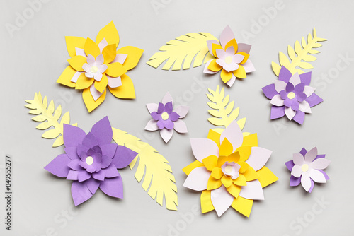 Colorful origami flowers wi...