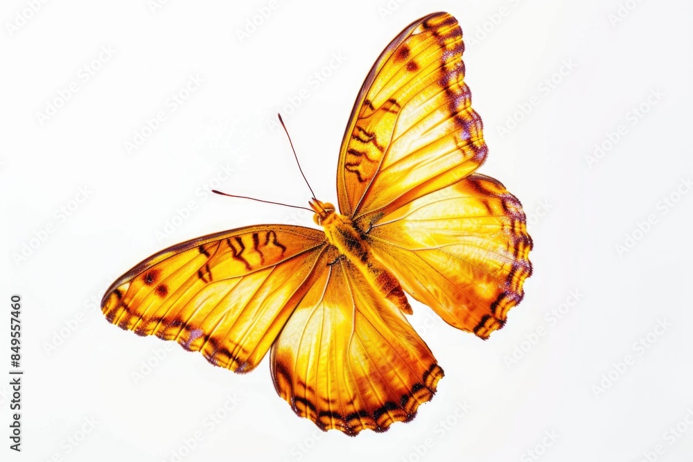 Fototapeta premium Yellow butterfly with black spots