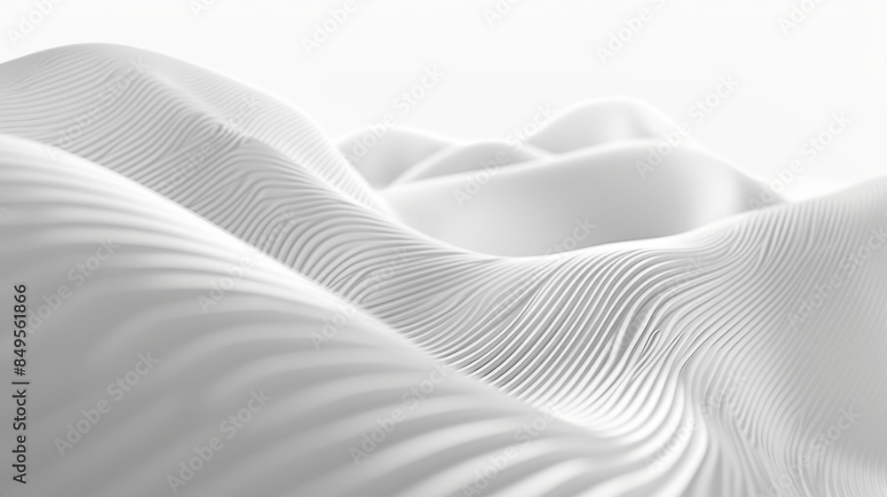 Abstract White Wave Form, Generative AI Abstract White Wave Form, Generative AI