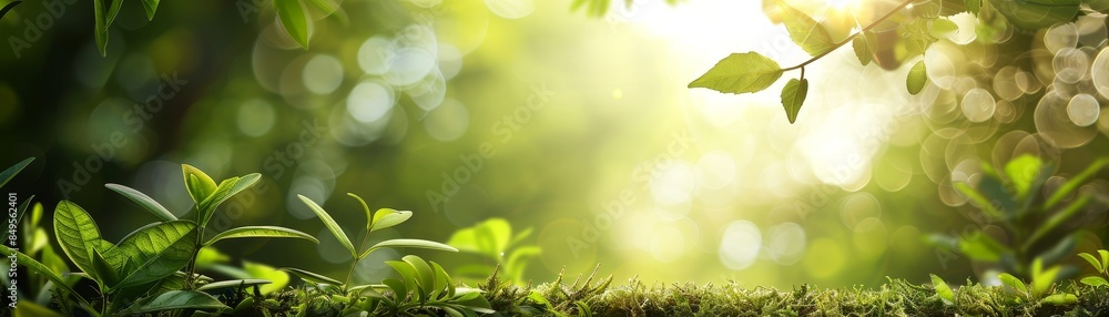 Earth Day celebration under abstract bokeh green nature backdrop Earth Day celebration under abstract bokeh green nature backdrop