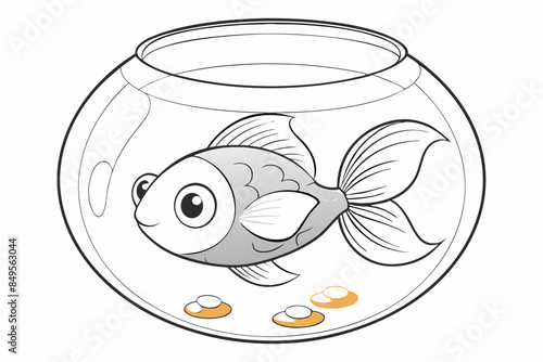 Fish glass fishbowl aquarium vector illustration