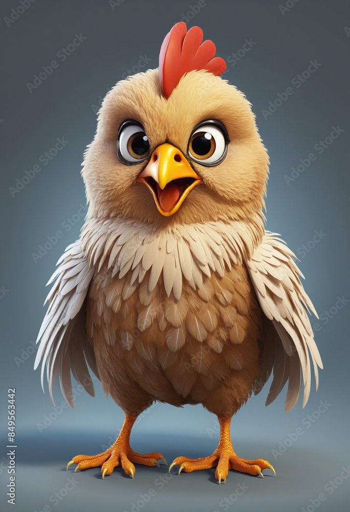 Obraz premium Whimsical Owl Cartoon Illustration Design with Cute Feathered Character