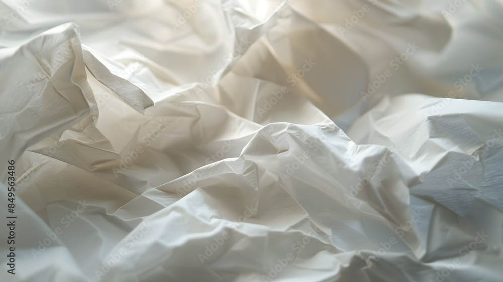 A white paper with a lot of wrinkles and creases A white paper with a lot of wrinkles and creases