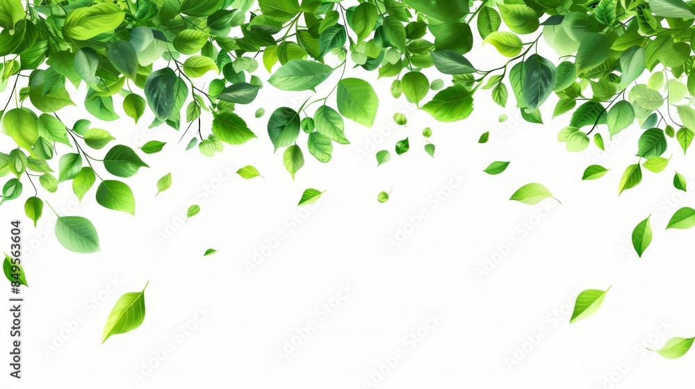 Isolated vector elements of green nature leaves on white background design Isolated vector elements of green nature leaves on white background design