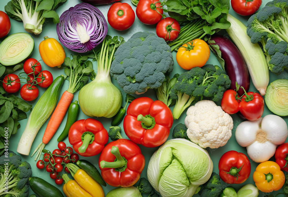 A vibrant display of organic, fresh produce for a nourishing and healthy diet A vibrant display of organic, fresh produce for a nourishing and healthy diet