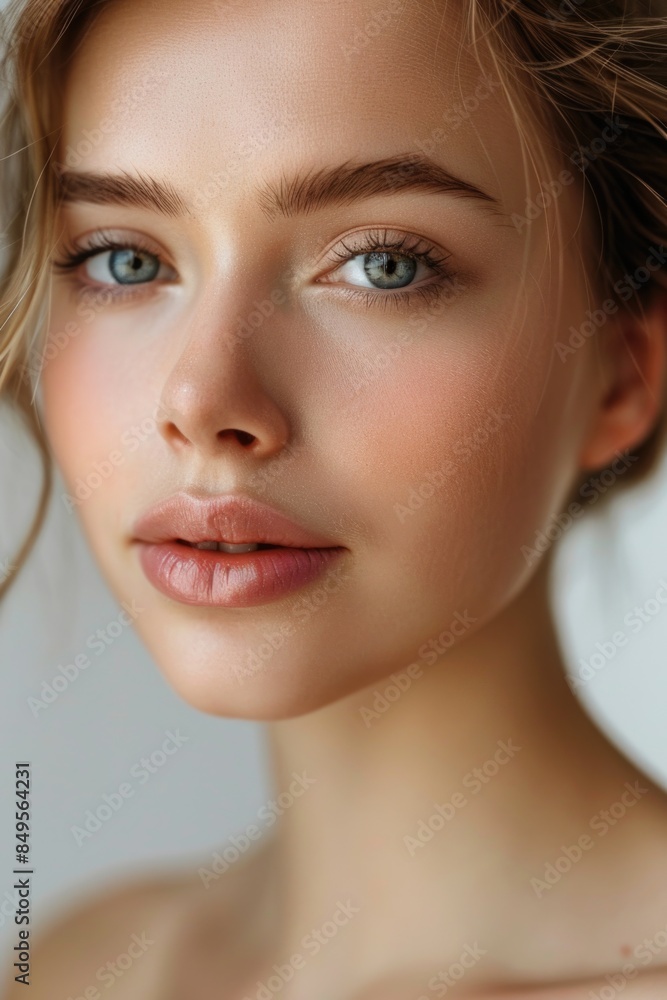 Naklejka premium Woman's Face with Blue Eyes