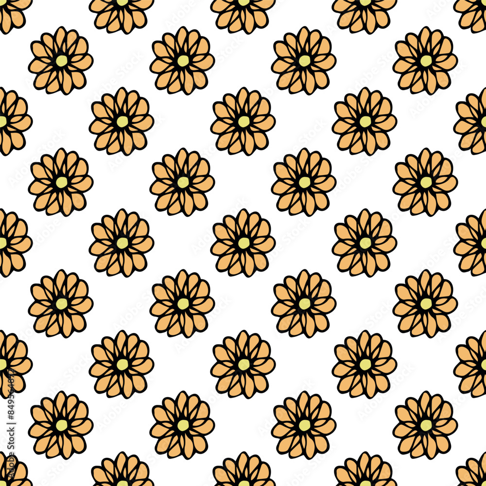 Summer seamless pattern with flowers doodle for decorative print, wrapping paper, greeting cards, wallpaper and fabric Summer seamless pattern with flowers doodle for decorative print, wrapping paper, greeting cards, wallpaper and fabric