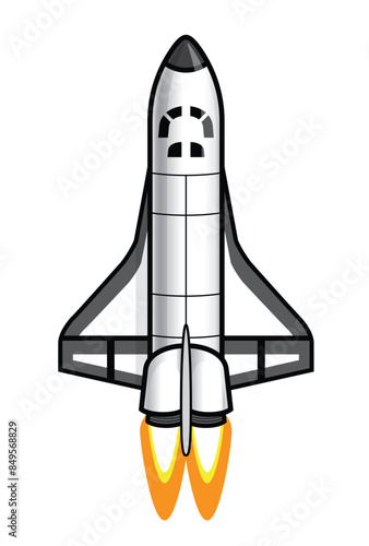 cartoon space ship shuttle no booster transparent background