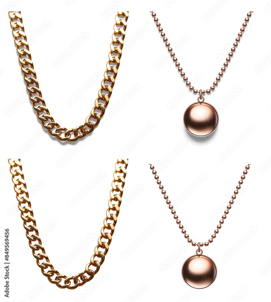 gold necklace with shadow collection set , PNG transparent background gold necklace with shadow collection set , PNG transparent background