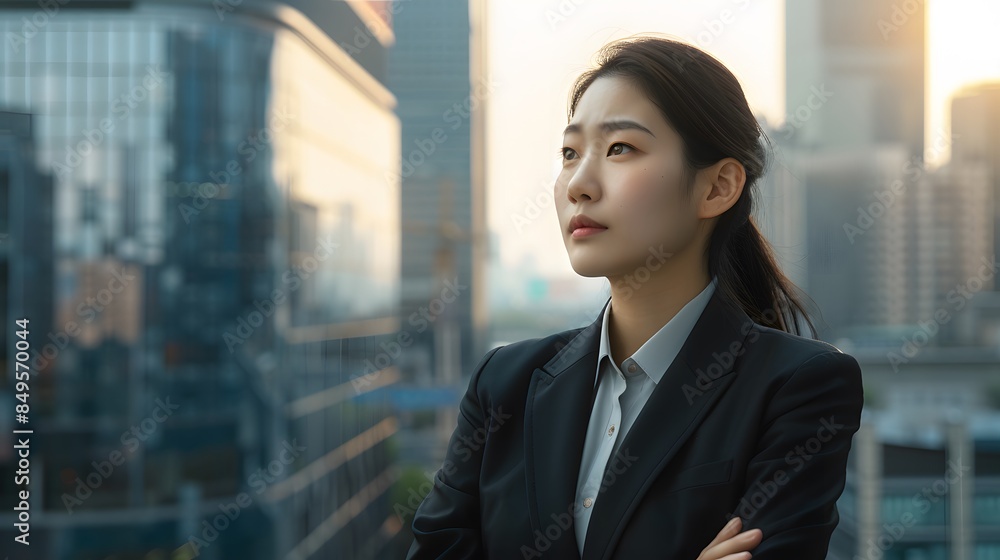 Confident Businesswoman in Modern Urban Setting Confident Businesswoman in Modern Urban Setting