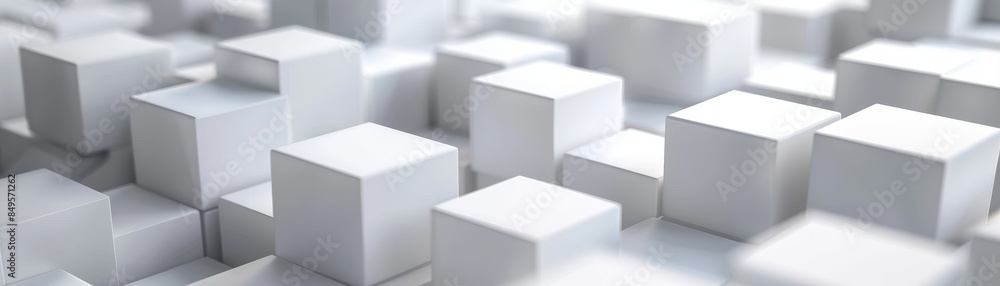 White cube boxes haphazardly shifted across a plain backdrop, leaving ample space for customizable text. White cube boxes haphazardly shifted across a plain backdrop, leaving ample space for customizable text.
