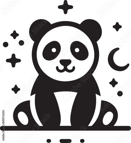 Vector illustration of panda isolated on white background