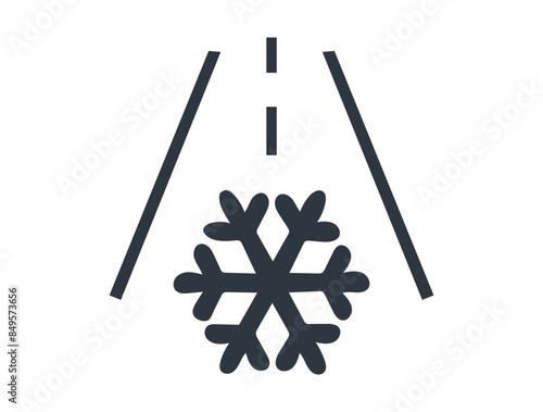 Icy road conditions symbol
