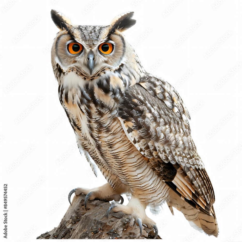 A photo of an owl, isolated on a white background for clear png image A photo of an owl, isolated on a white background for clear png image