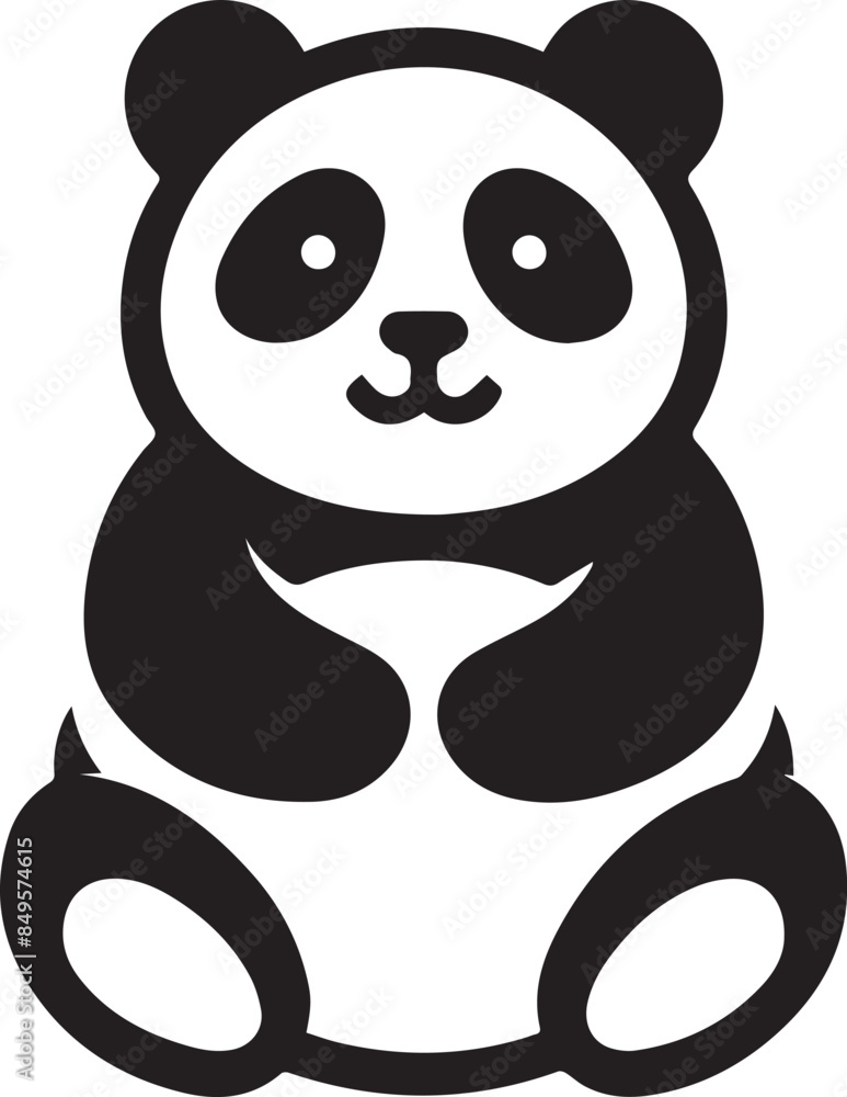 Vector illustration of panda isolated on white background Vector illustration of panda isolated on white background