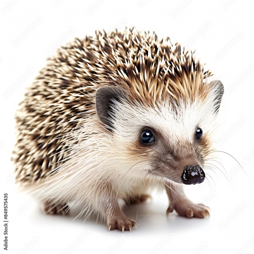 A photo of a hedgehog, isolated on a white background for clear png image A photo of a hedgehog, isolated on a white background for clear png image