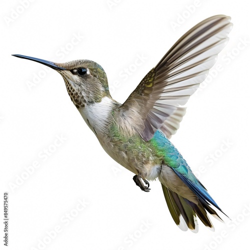 A photo of a hummingbird, isolated on a white background for clear png image © Thanakrit