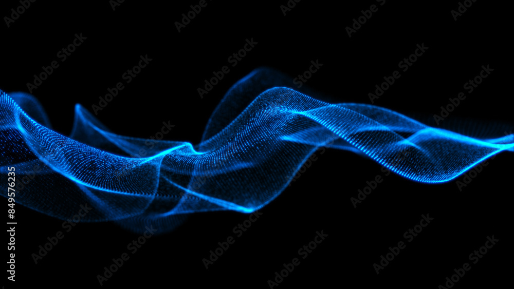 Abstract flowing smooth fractal waves background. Digital network. Big Data Abstract flowing smooth fractal waves background. Digital network. Big Data