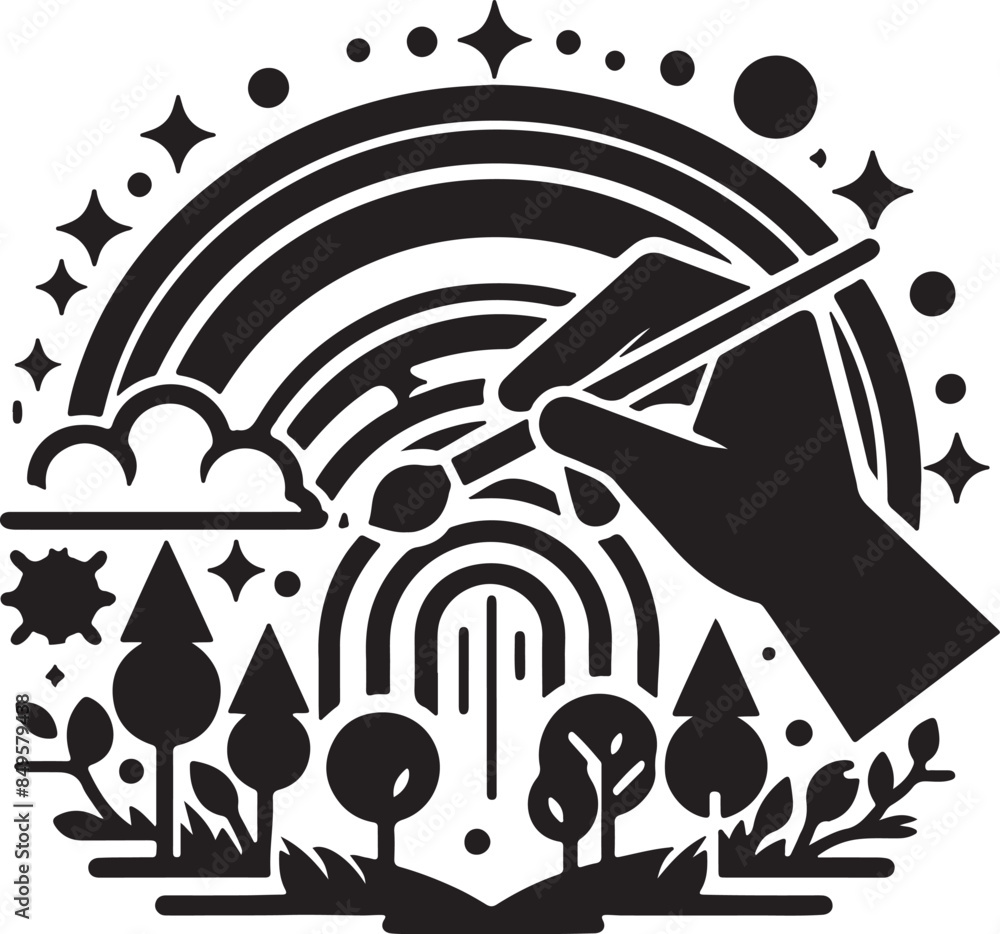 Fototapeta premium rainbow or color spectrum flat icon for apps and websites