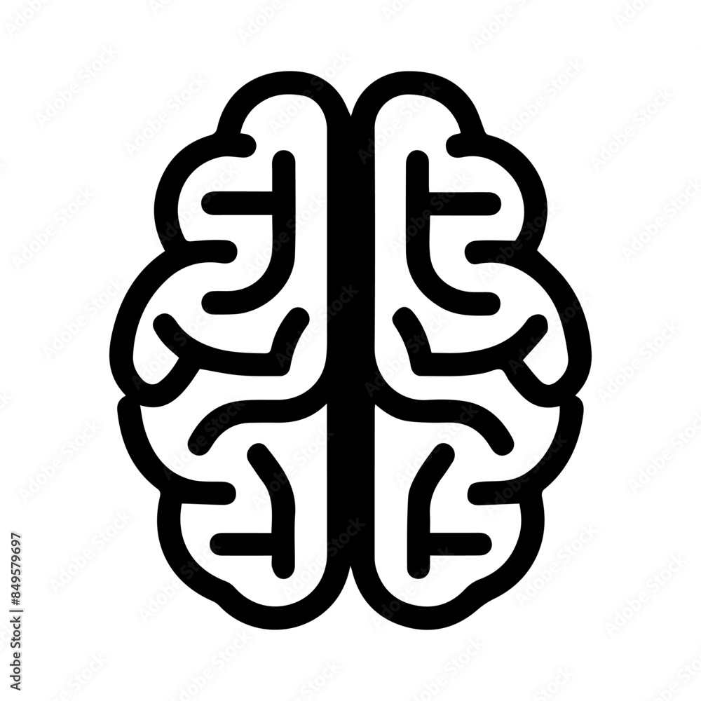 Digital Brain logo or modern line icon. Vector line art and icon design with bold outline. Black and white Pixel Perfect minimalistic symbol isolate white background. Creative logotype Digital Brain logo or modern line icon. Vector line art and icon design with bold outline. Black and white Pixel Perfect minimalistic symbol isolate white background. Creative logotype