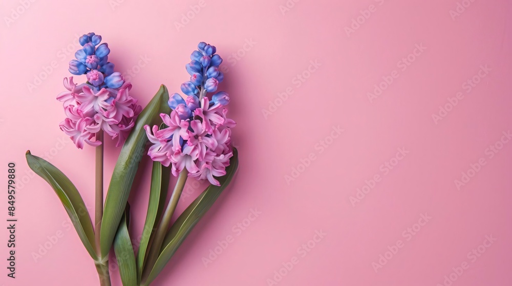 Hyacinth, isolated on a pastel background for blank background graphic resources Hyacinth, isolated on a pastel background for blank background graphic resources