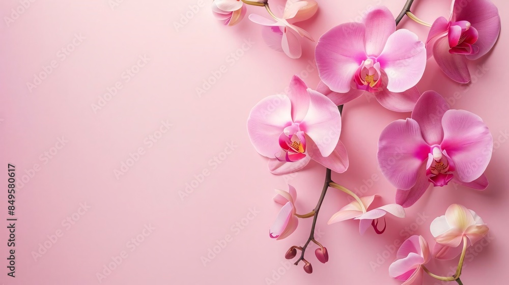 Orchid, isolated on a pastel background for blank background graphic resources Orchid, isolated on a pastel background for blank background graphic resources