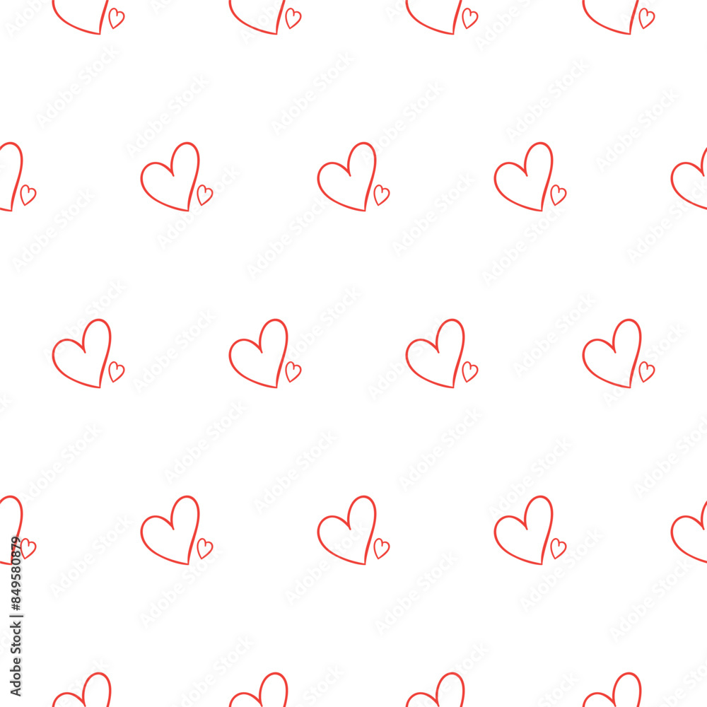 Hand drawn seamless pattern with hearts Hand drawn seamless pattern with hearts