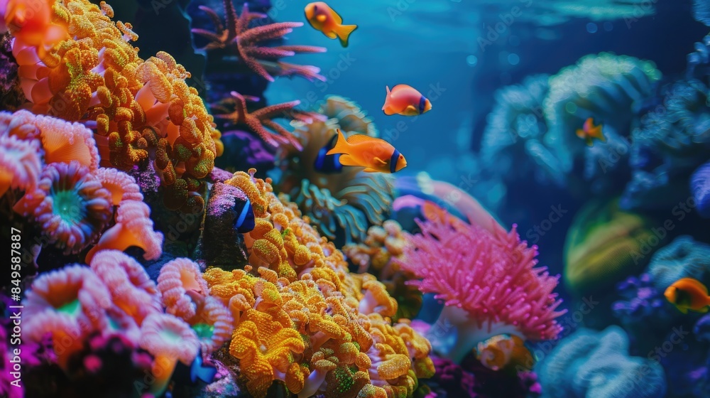 Naklejka premium Fish Swimming in Aquarium