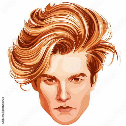 Trendy Men's Hairstyle Vector Illustration
