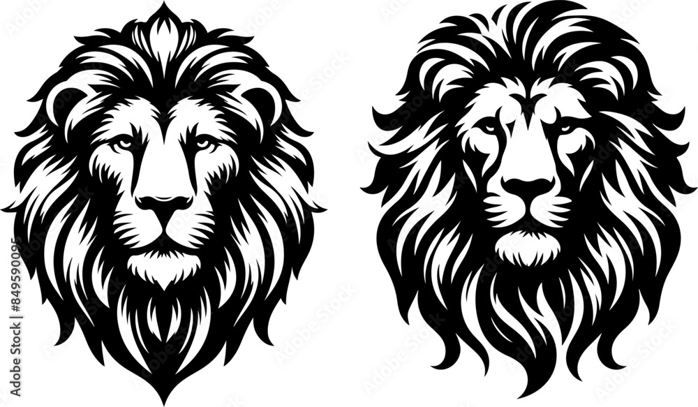 Fototapeta premium lion head vector silhouette