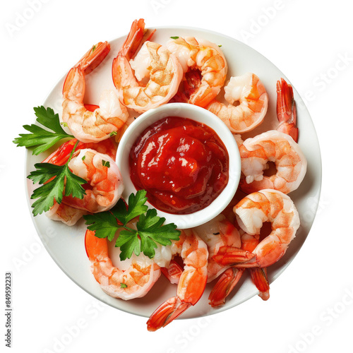 A Plate of Shrimp with Cock...