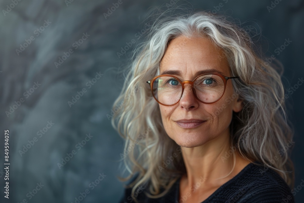 Portrait of Mature Woman with Glasses Portrait of Mature Woman with Glasses