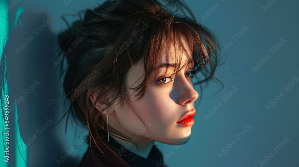 Attractive female's expression on a plain background. An awesome depiction of beauty and sophistication. Attractive female's expression on a plain background. An awesome depiction of beauty and sophistication.