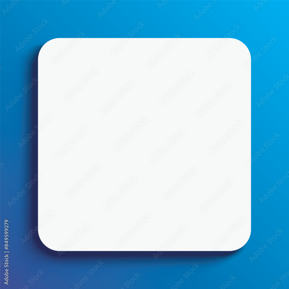 A white board with rounded corners sits on a blue background. Blank whiteboard with empty space for writing or drawing, vector illustration. A white board with rounded corners sits on a blue background. Blank whiteboard with empty space for writing or drawing, vector illustration.