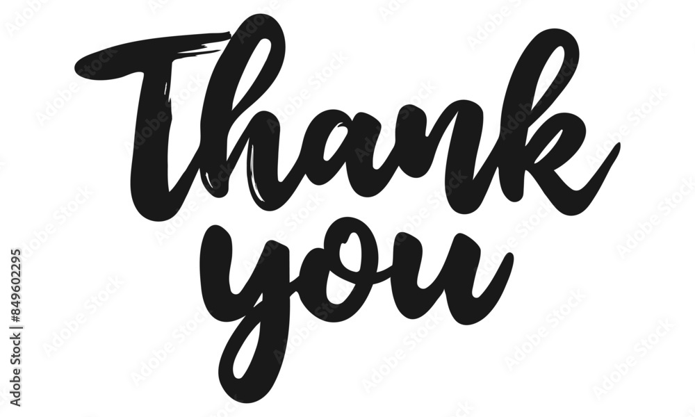 Thank you greeting card calligraphy black text . Invitation print design. Handwritten modern brush lettering white background isolated vector Thank you greeting card calligraphy black text . Invitation print design. Handwritten modern brush lettering white background isolated vector