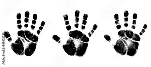 Hand palm print isolated on white background. Creative paint hands prints. Happy childhood design. bright human palm