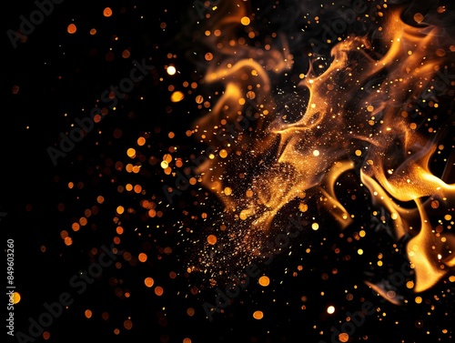 This abstract wallpaper showcases a fiery background with sparkles, ideal for a dramatic and best-seller background