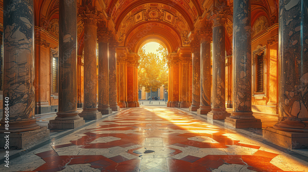 Obraz premium Capture the grandeur of Barcelona, Spain created with Generative AI technology