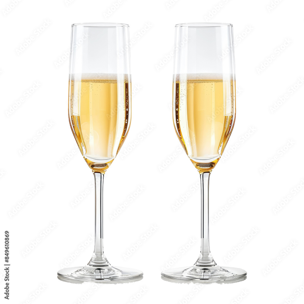 Two glasses of champagne isolated on white background Two glasses of champagne isolated on white background