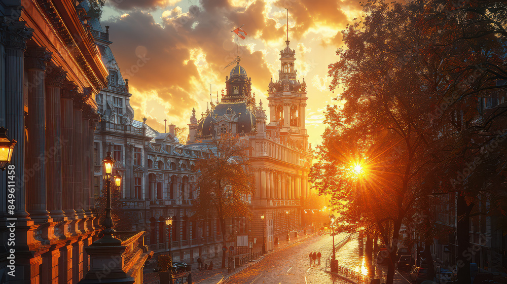 Fototapeta premium Capture the grandeur of Brussels, Belgium created with Generative AI technology