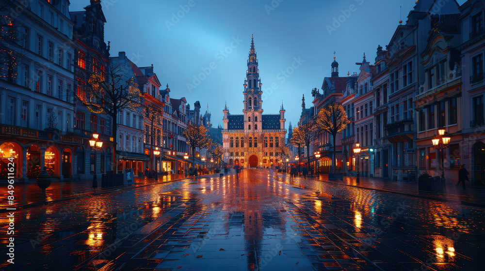 Capture the grandeur of Brussels, Belgium created with Generative AI technology Capture the grandeur of Brussels, Belgium created with Generative AI technology