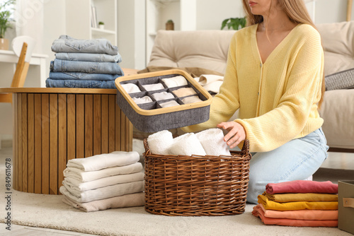 Woman with different clean ...