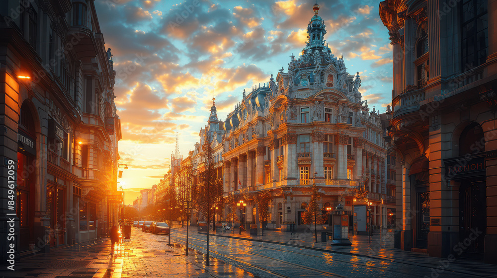 Fototapeta premium Capture the grandeur of Brussels, Belgium created with Generative AI technology