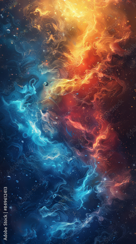 Blue and Red Elemental Intertwine Blue and Red Elemental Intertwine