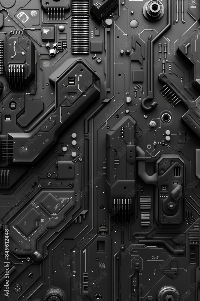 Fototapeta premium Abstract Black-and-White Geometric Patterns