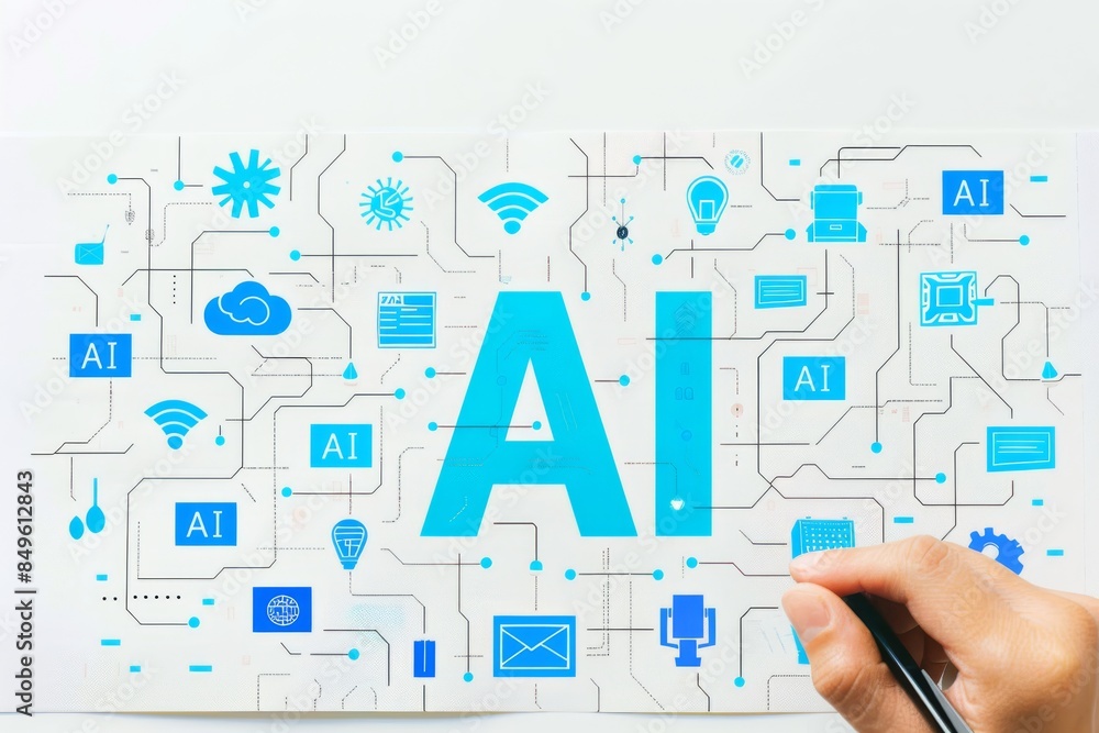Creative illustration of a brain with AI connections, representing artificial intelligence, cognitive computing, and innovative technology in a conceptual design. Creative illustration of a brain with AI connections, representing artificial intelligence, cognitive computing, and innovative technology in a conceptual design.