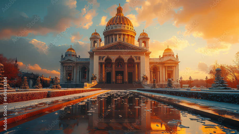 Fototapeta premium Capture the grandeur of Bucharest, Romania created with Generative AI technology