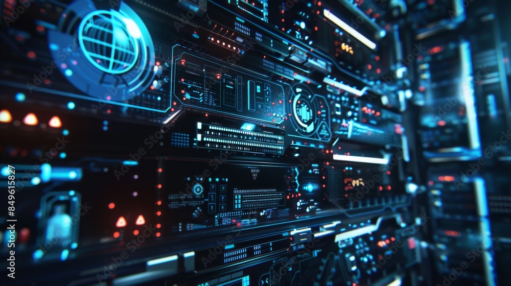 Futuristic Digital Data Interface with Generative AI Futuristic Digital Data Interface with Generative AI