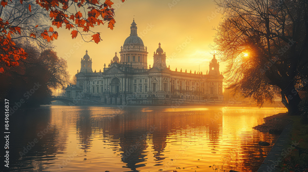 Obraz premium Capture the grandeur of Dublin, Ireland created with Generative AI technology