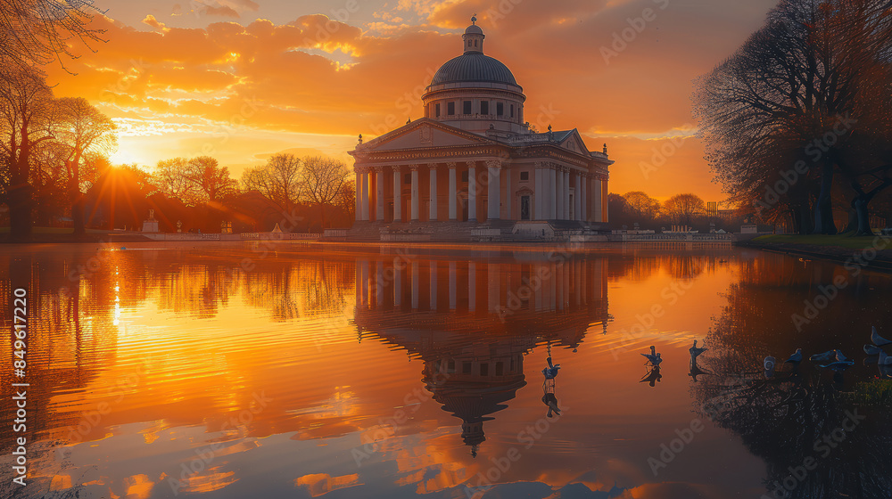 Obraz premium Capture the grandeur of Dublin, Ireland created with Generative AI technology